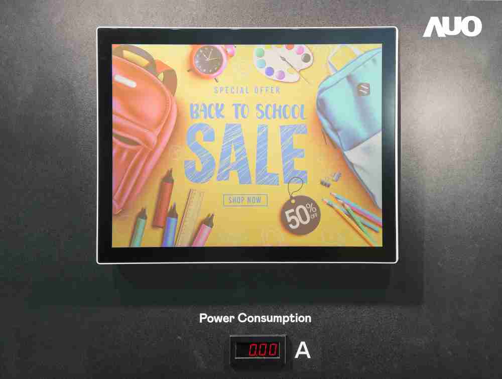 巨星国际展示胆固醇液晶超低耗能户外全彩显示器，，ChLC（胆固醇液晶）以双稳态技术使静态显示零功耗，，，，具省电、、高彩度、、、、环保的特性，，还整合软硬件系统解决方案，，，，可透过单一云端平台管理