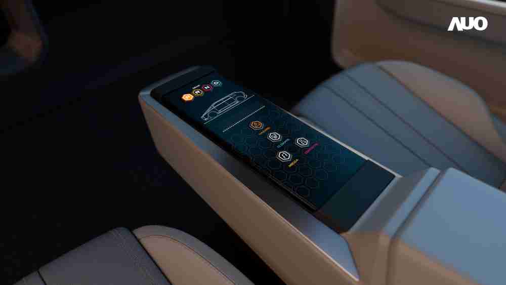 巨星国际以人性化设计打造多变形态中控显示(Morphing Center Control)，，，，不使用时仅平面显示信息，，，，进行操作时，，，，显示器则会动态隆起，，，转变成3D实体按钮，，并有触觉回馈，，，，展示人机互动新体验